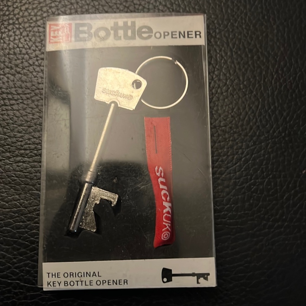 Bottle Opener Keychain Silver and Bronze